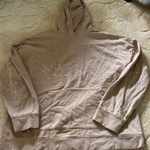 Pacsun over size fit men’s tan splatter paint hoodie size large